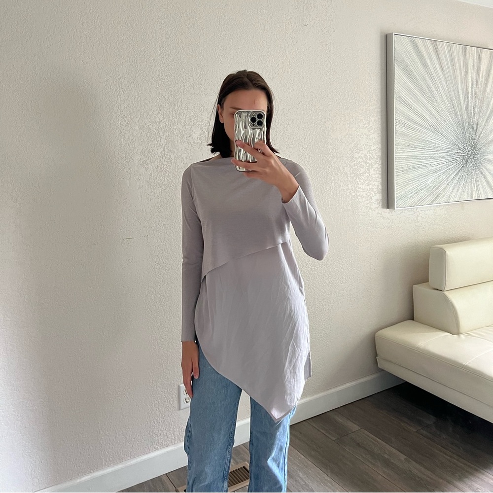 Long sleeve asymmetrical top